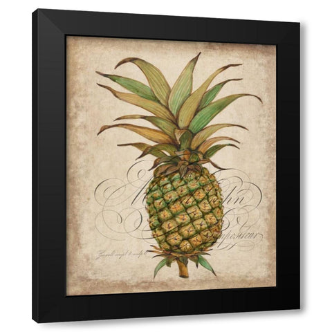 Pineapple Study I Black Modern Wood Framed Art Print by OToole, Tim