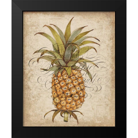 Pineapple Study II Black Modern Wood Framed Art Print by OToole, Tim