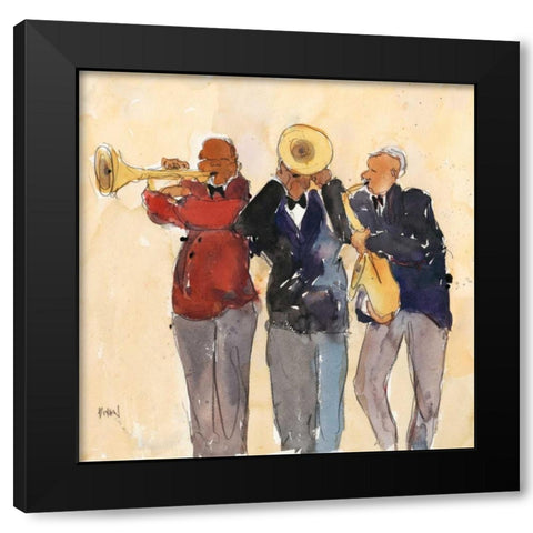 Jazz Trio II Black Modern Wood Framed Art Print by Dixon, Samuel