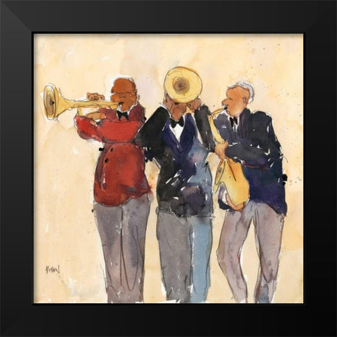 Jazz Trio II Black Modern Wood Framed Art Print by Dixon, Samuel