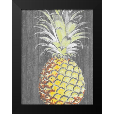 Vibrant Pineapple Splendor II Black Modern Wood Framed Art Print by Studio W