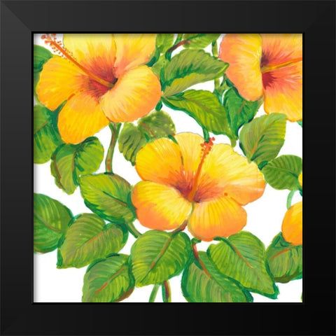 Watercolor Hibiscus III Black Modern Wood Framed Art Print by OToole, Tim