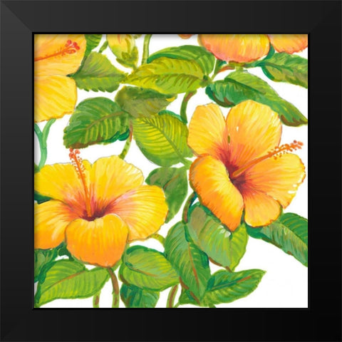 Watercolor Hibiscus IV Black Modern Wood Framed Art Print by OToole, Tim