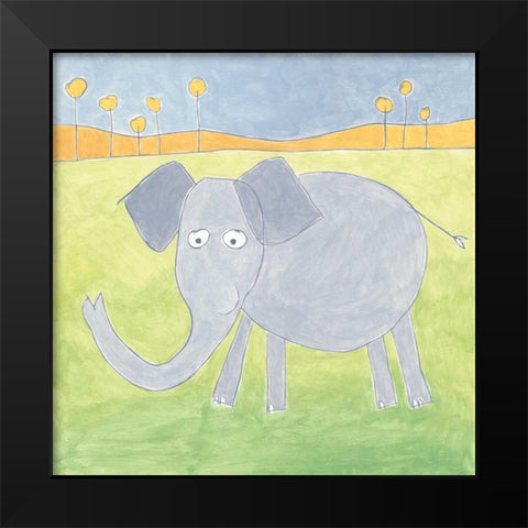 Quinns Elephant Black Modern Wood Framed Art Print by Meagher, Megan