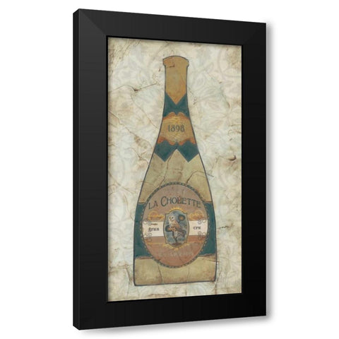 Vintage Champagne II Black Modern Wood Framed Art Print by Vess, June Erica