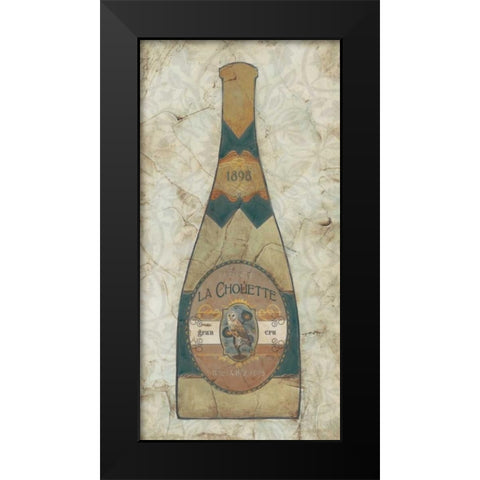 Vintage Champagne II Black Modern Wood Framed Art Print by Vess, June Erica
