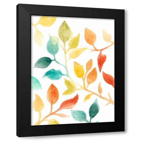 Spectrum Leaves I Black Modern Wood Framed Art Print with Double Matting by Vess, June Erica