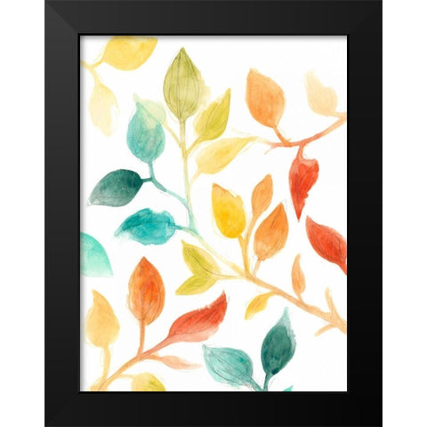Spectrum Leaves I Black Modern Wood Framed Art Print by Vess, June Erica