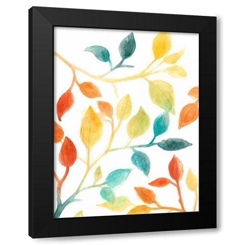 Spectrum Leaves II Black Modern Wood Framed Art Print by Vess, June Erica