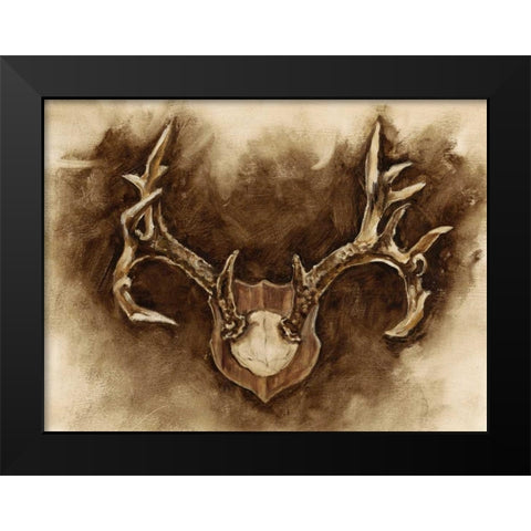 Rustic Antler Mount I Black Modern Wood Framed Art Print by Harper, Ethan