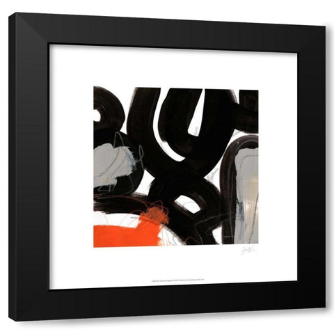 Chromatic Impulse II Black Modern Wood Framed Art Print with Double Matting by Vess, June Erica