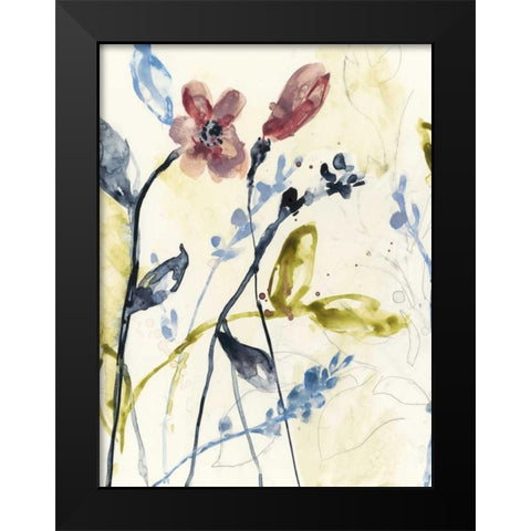 Flowing Stems I Black Modern Wood Framed Art Print by Goldberger, Jennifer