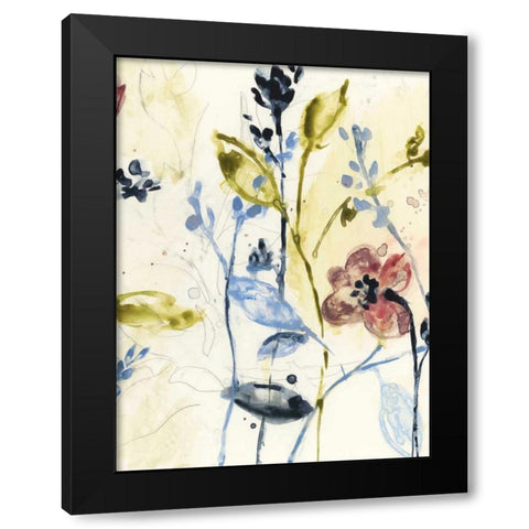 Flowing Stems II Black Modern Wood Framed Art Print with Double Matting by Goldberger, Jennifer
