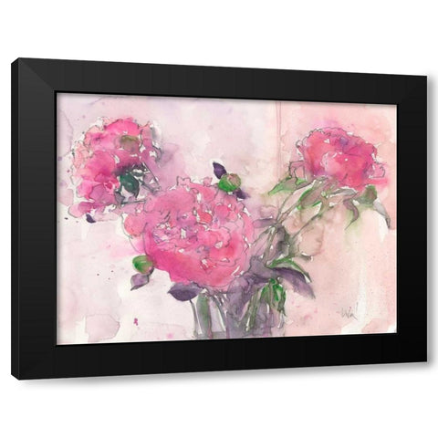 Something Floral I Black Modern Wood Framed Art Print by Dixon, Samuel
