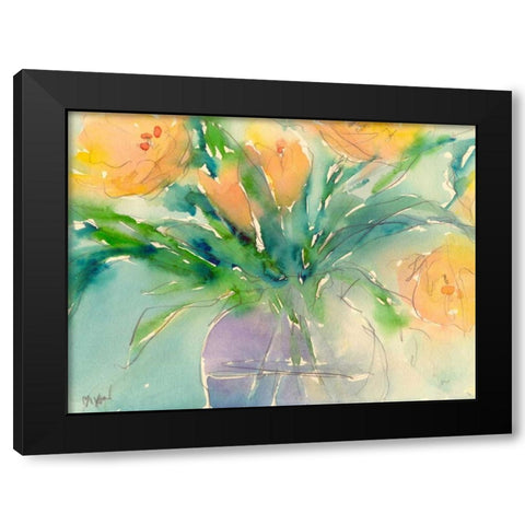 Something Floral III Black Modern Wood Framed Art Print with Double Matting by Dixon, Samuel