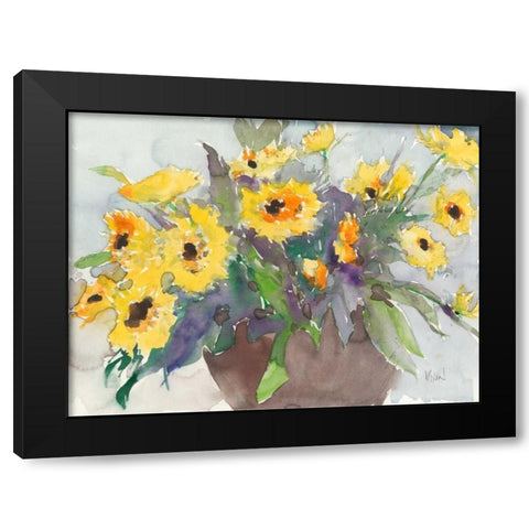 Something Floral V Black Modern Wood Framed Art Print with Double Matting by Dixon, Samuel
