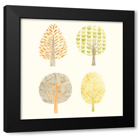 Forest Patterns II Black Modern Wood Framed Art Print with Double Matting by Vess, June Erica