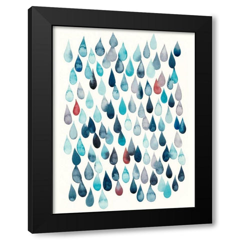 Watercolor Drops I Black Modern Wood Framed Art Print by Popp, Grace