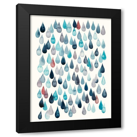 Watercolor Drops II Black Modern Wood Framed Art Print by Popp, Grace