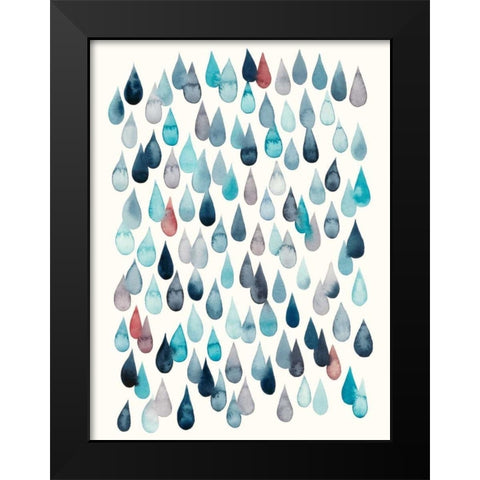 Watercolor Drops II Black Modern Wood Framed Art Print by Popp, Grace