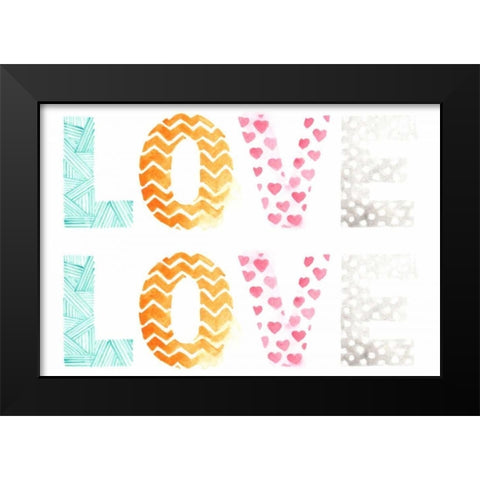 Pattern Sentiment I Black Modern Wood Framed Art Print by Vess, June Erica