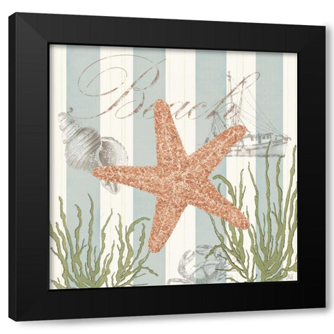 Seashells by the Seashore I Black Modern Wood Framed Art Print by Reynolds, Jade