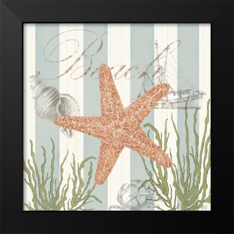 Seashells by the Seashore I Black Modern Wood Framed Art Print by Reynolds, Jade