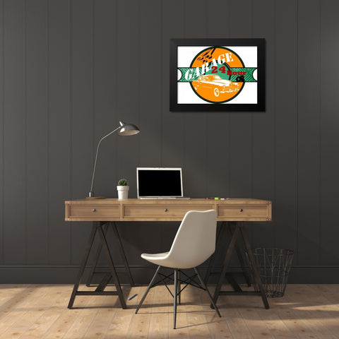 Garage Sign I Black Modern Wood Framed Art Print by Studio W