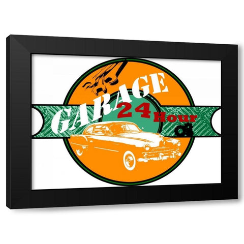 Garage Sign I Black Modern Wood Framed Art Print by Studio W
