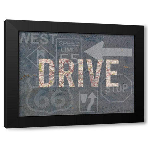 Garage Sign II Black Modern Wood Framed Art Print by Studio W