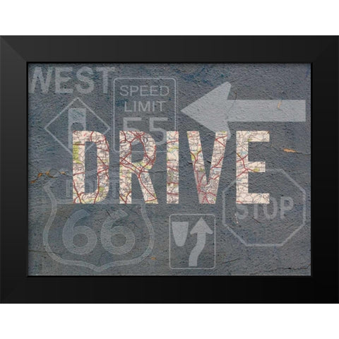Garage Sign II Black Modern Wood Framed Art Print by Studio W