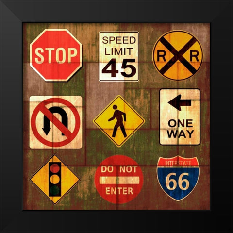 Garage Sign IV Black Modern Wood Framed Art Print by Studio W