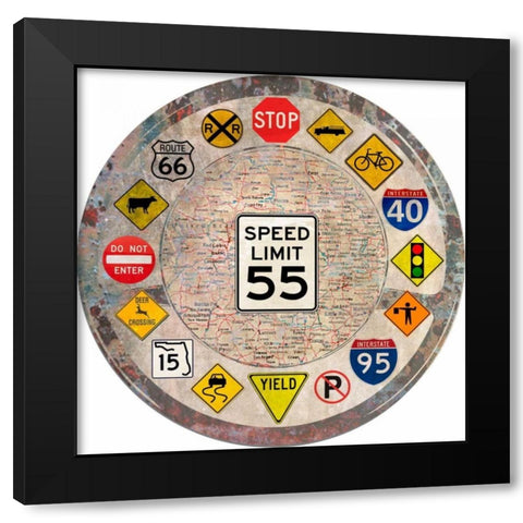 Garage Sign VI Black Modern Wood Framed Art Print by Studio W