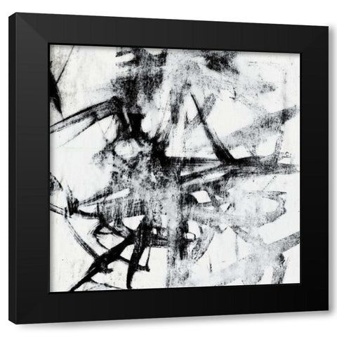Monotype Scribble II Black Modern Wood Framed Art Print by Goldberger, Jennifer
