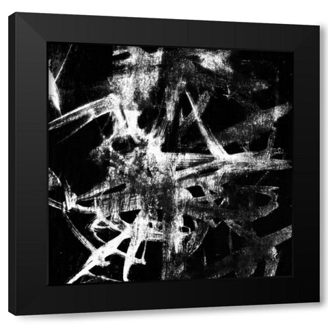 Monotype Scribble IV Black Modern Wood Framed Art Print by Goldberger, Jennifer