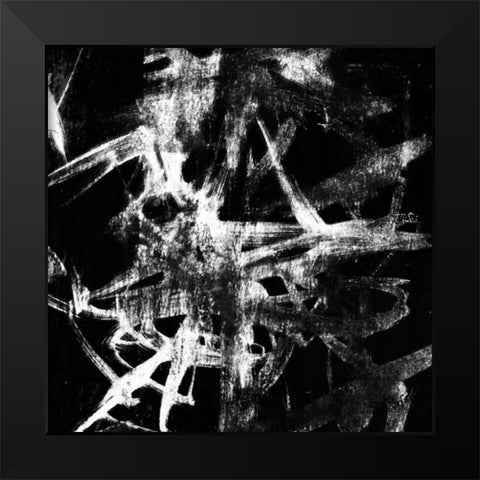 Monotype Scribble IV Black Modern Wood Framed Art Print by Goldberger, Jennifer