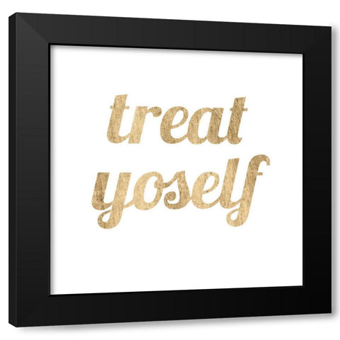 Golden Quote IX Black Modern Wood Framed Art Print with Double Matting by Hambly, Anna