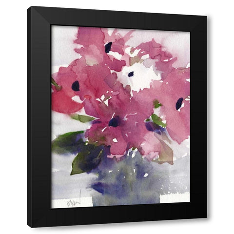 Floral Between I Black Modern Wood Framed Art Print with Double Matting by Dixon, Samuel