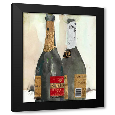 After the Bubbly I Black Modern Wood Framed Art Print with Double Matting by Dixon, Samuel
