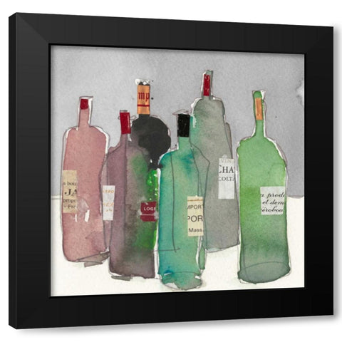 Wine Party I Black Modern Wood Framed Art Print by Dixon, Samuel