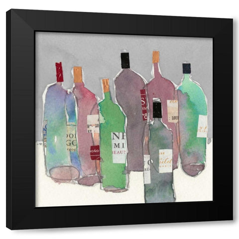 Wine Party II Black Modern Wood Framed Art Print with Double Matting by Dixon, Samuel