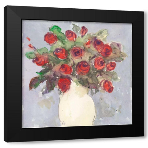 Watercolor Bouquet I Black Modern Wood Framed Art Print by Dixon, Samuel