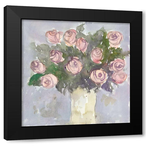 Watercolor Bouquet II Black Modern Wood Framed Art Print by Dixon, Samuel