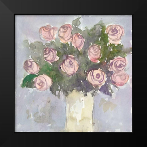 Watercolor Bouquet II Black Modern Wood Framed Art Print by Dixon, Samuel