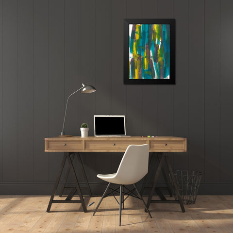Dashes II Black Modern Wood Framed Art Print by Fuchs, Jodi