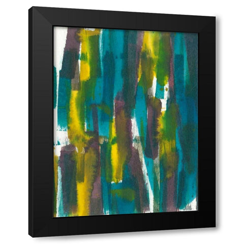 Dashes II Black Modern Wood Framed Art Print by Fuchs, Jodi