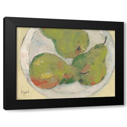 Plate with Pear Black Modern Wood Framed Art Print by Dixon, Samuel