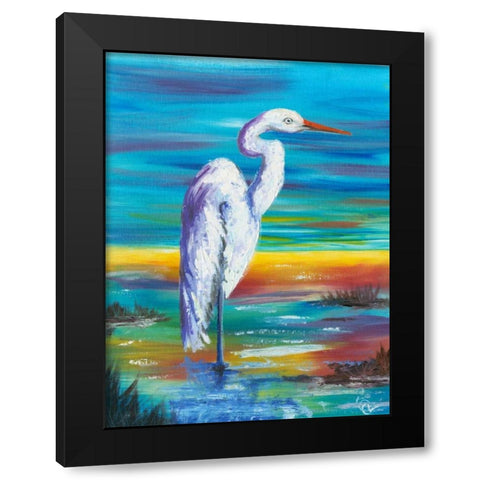 Yellow Heron I Black Modern Wood Framed Art Print with Double Matting by Brewington, Olivia