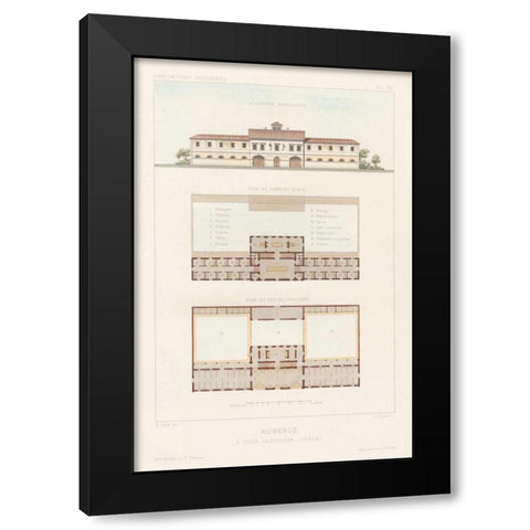 Habitations Modernes II Black Modern Wood Framed Art Print with Double Matting by Morel, A.