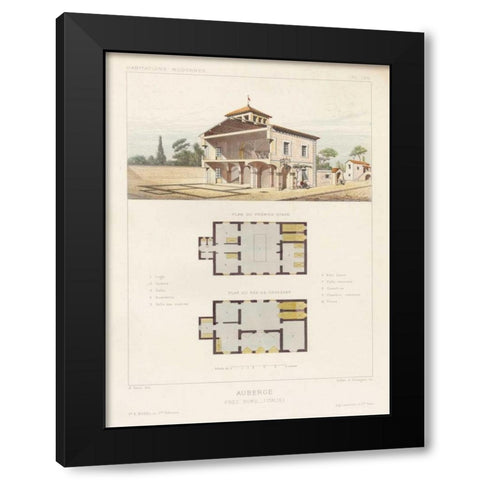 Habitations Modernes IV Black Modern Wood Framed Art Print with Double Matting by Morel, A.